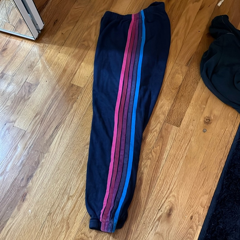 Navy aviator nation stripe sweatpants